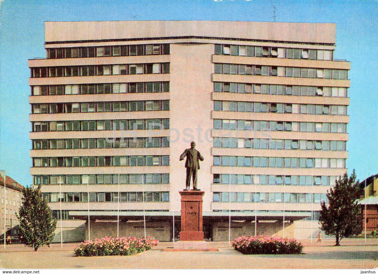 Tallinn - Central Committee building - monument to Lenin - postal stationery - 1977 - Estonia USSR - unused - JH Postcards