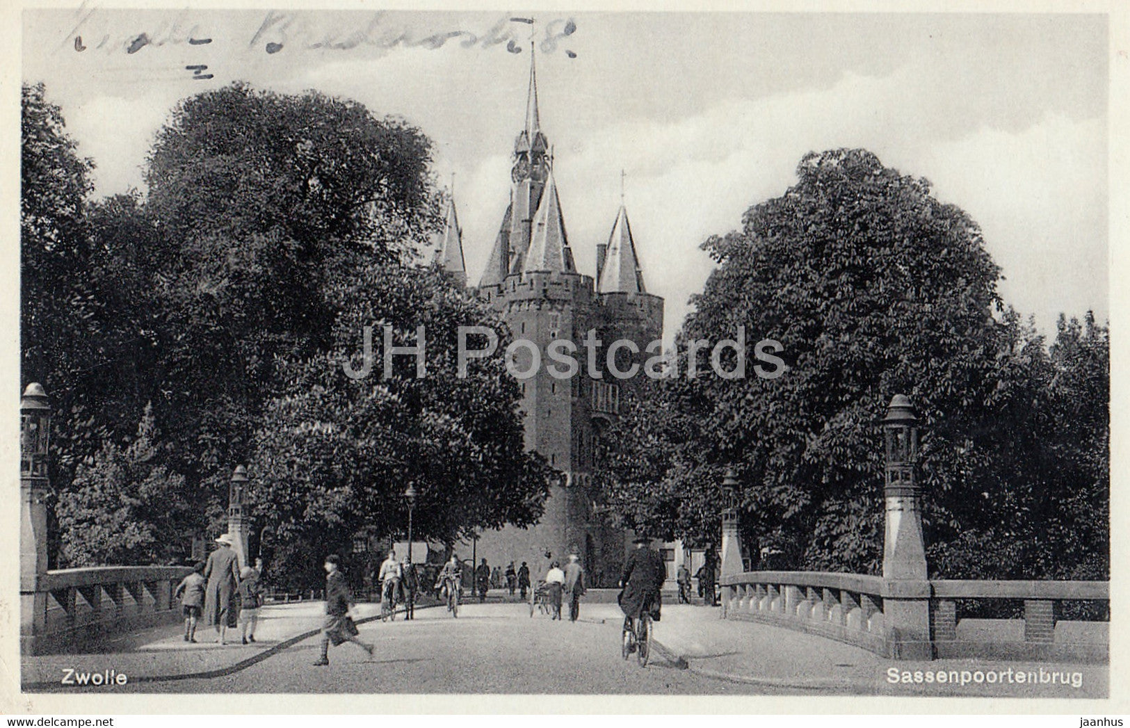 Zwolle - Sassenpoortenbrug - bridge - old postcard - 1913 - Netherlands - used - JH Postcards
