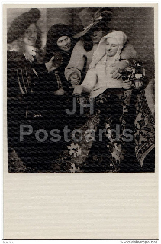 painting by Johannes Vermeer - At Matchmaker , 1656 - Dutch art - 1955 - Russia USSR - unused - JH Postcards
