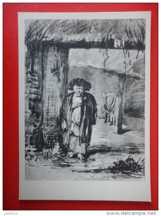 drawing by writer I. Turgenev . Kasyan - Drawings by Russian Writers - 1961 - Russia USSR - unused - JH Postcards