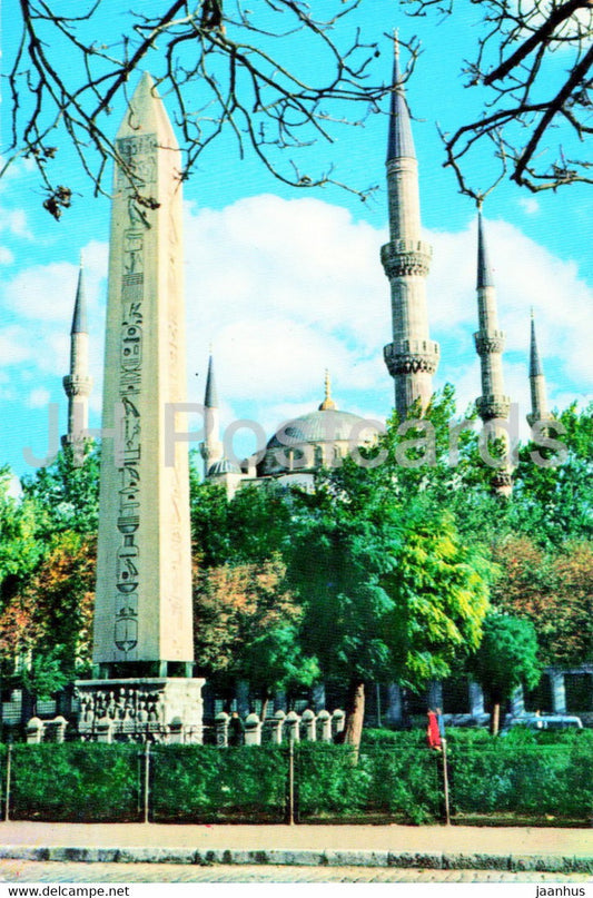 Istanbul - Egyptian Obelisque and the Minartes of the Blue Mosque - obelisk - Keskin - Turkey - unused - JH Postcards