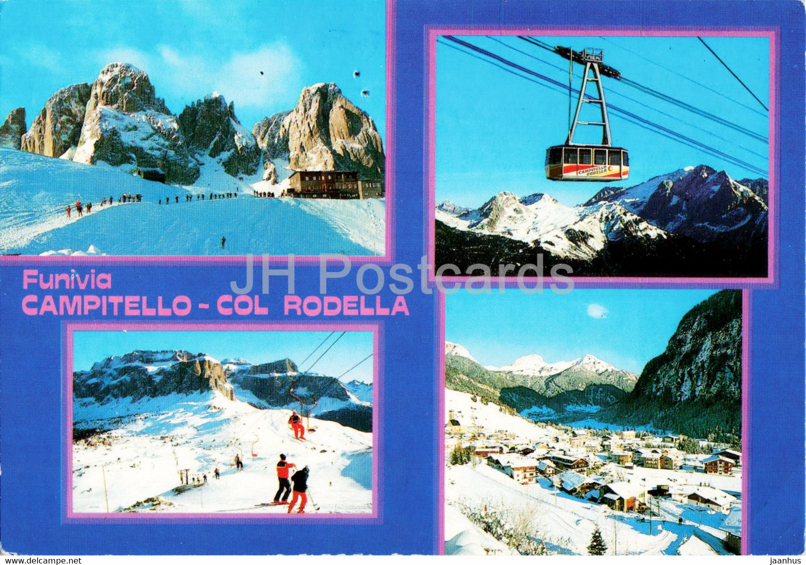 Funivia Campitello - Col Rodella - cable car - 1996 - Italy - used - JH Postcards