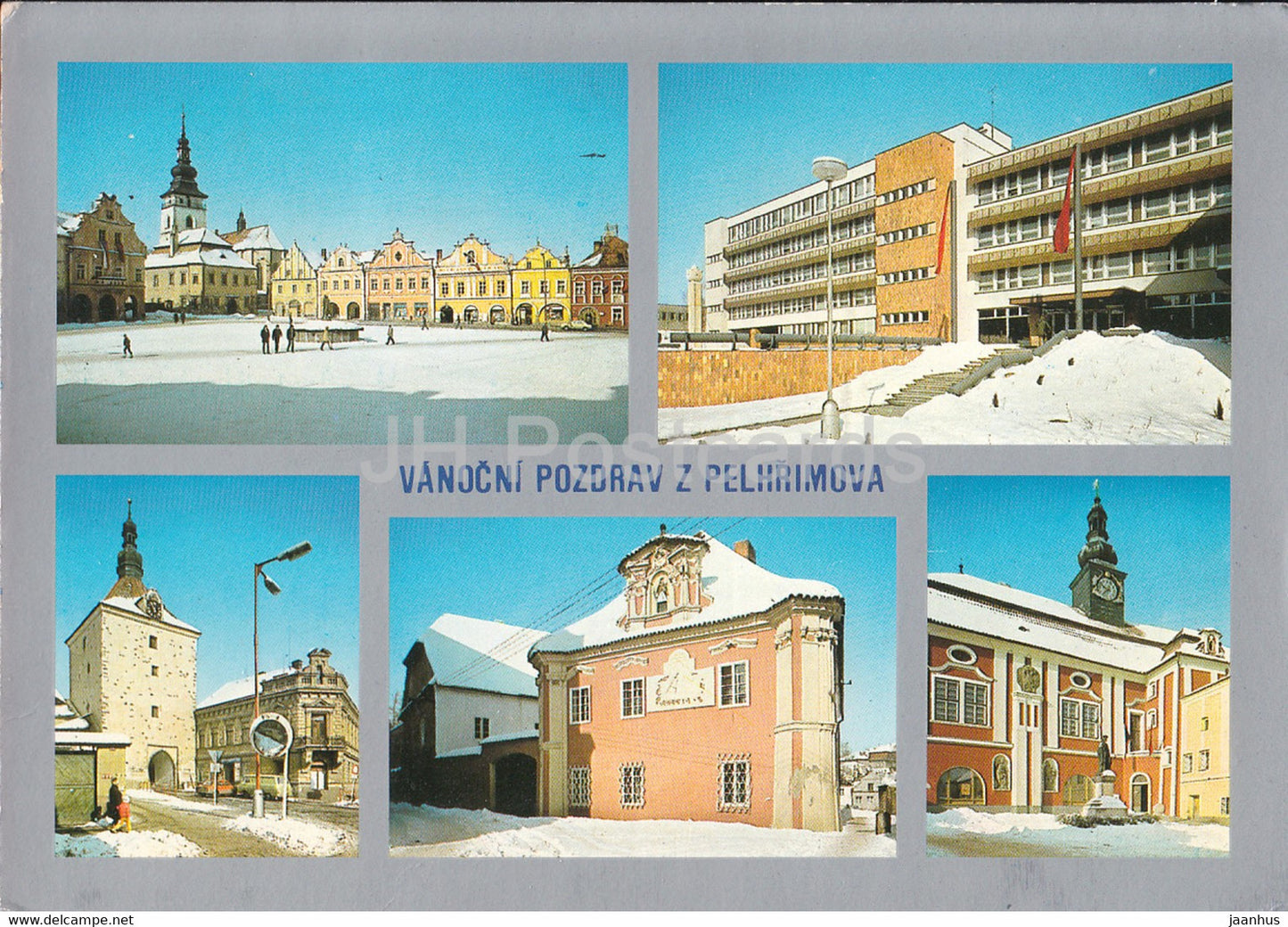 Christmas Greeting - Vanocni Pozdrav z Pelhrimova - Pelhrimov - 1983 - Czechoslovakia - Czech Republic - used - JH Postcards