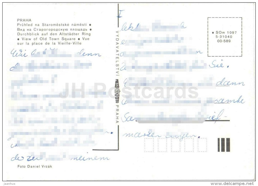 Praha - Prague - View of Old Town Square - Czechoslovakia - Czech - used - JH Postcards