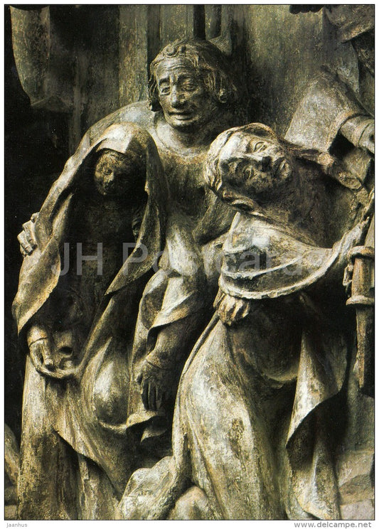 sculpture by Bohemian Master - Religious Relief - Czech art - large format card - Czech - unused - JH Postcards