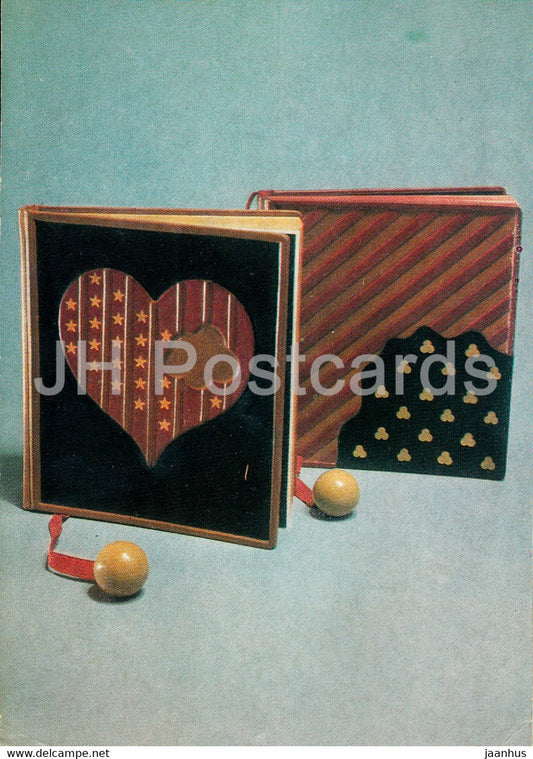 Estonian Leather Art - Diaries by Mall Mets - Estonian art - 1975 - Russia USSR - unused - JH Postcards