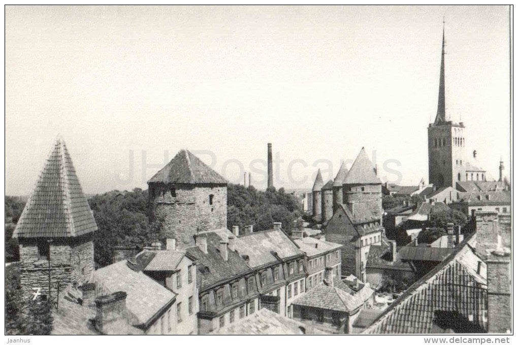 towers of the western part of the city wall - Old Town - Towers of Tallinn - Tallinn - 1972 - Estonia USSR - unused - JH Postcards