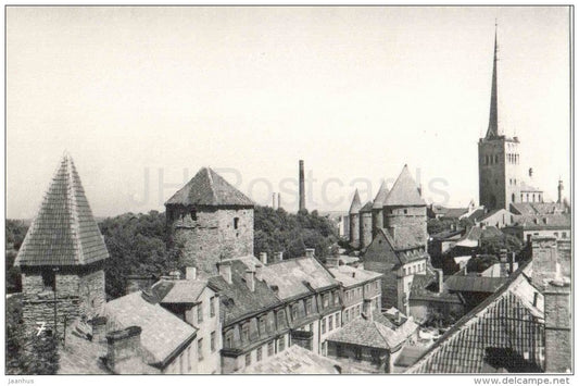 towers of the western part of the city wall - Old Town - Towers of Tallinn - Tallinn - 1972 - Estonia USSR - unused - JH Postcards