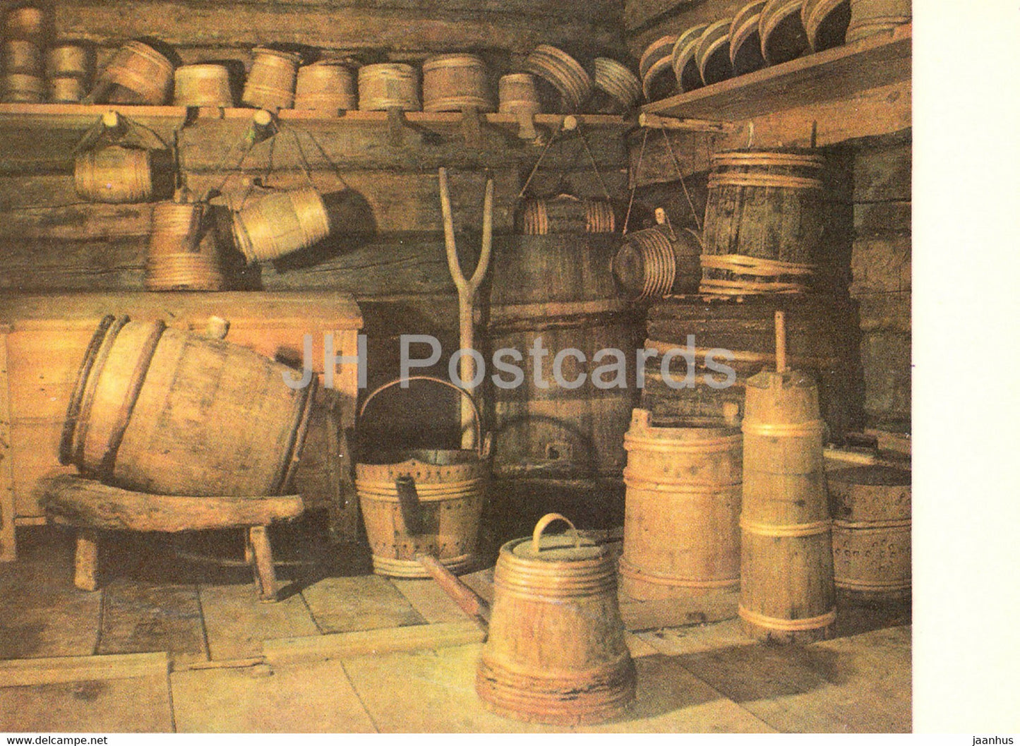 Estonian Open Air Museum - The food barn of a West Estonian farm - 1977 - Estonia USSR - unused - JH Postcards