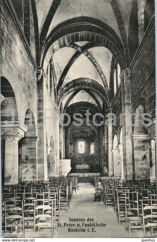 Inneres der St Peter u Paulskirche - Rosheim i E - church - old postcard - France - unused - JH Postcards
