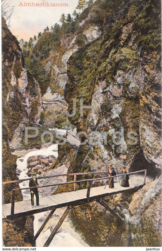 Almbachklamm - 34947 - old postcard - 1909 - Germany - used - JH Postcards