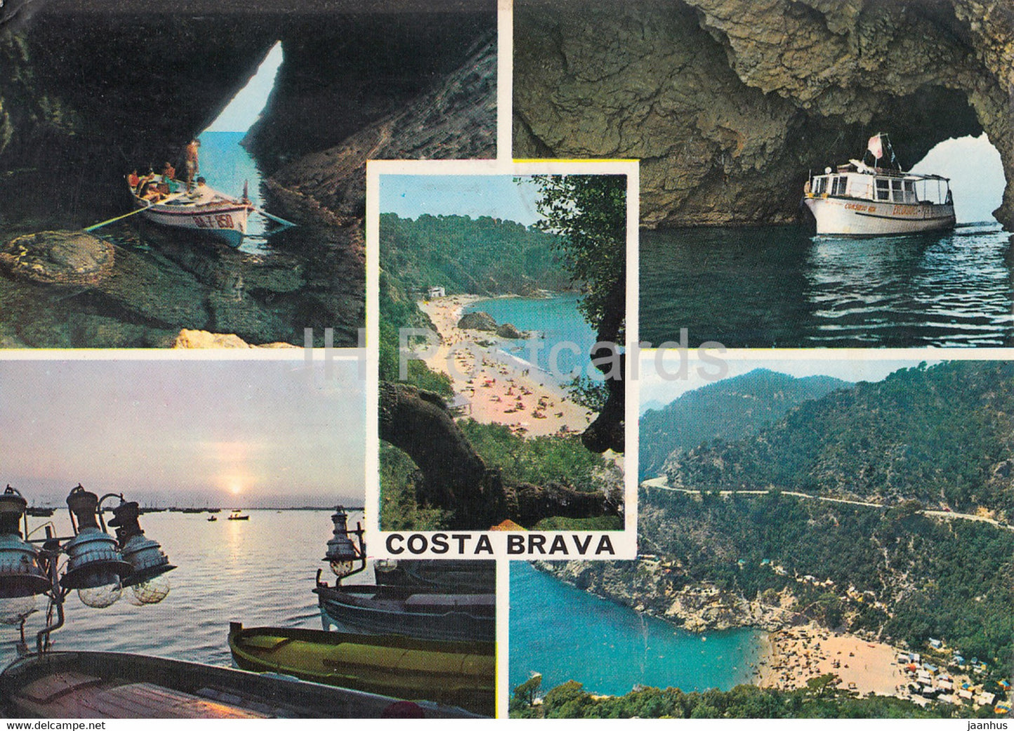 Costa Brava - boat - multiview - Spain - used - JH Postcards