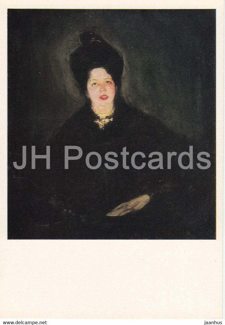 painting by Konrad Krzyzanowski - Portrait of Alina Glass - Polish art - 1981 - Russia USSR - unused - JH Postcards