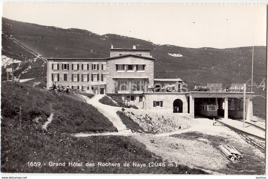 Grand Hotel des Rochers de Naye 2045 m - train - railway - 1659 - Switzerland - 1958 - used - JH Postcards