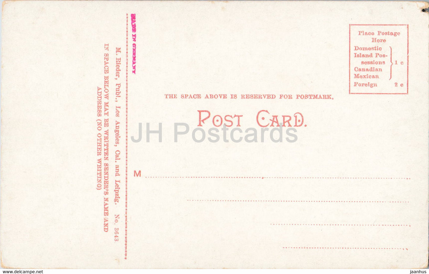 Yosemite Falls 2624 ft - M. Rieder - old postcard - USA - unused