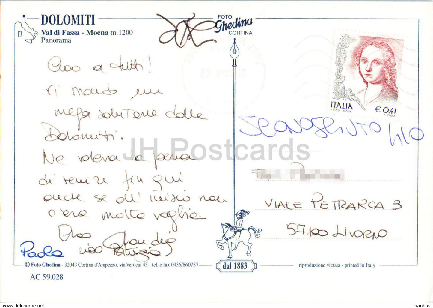 Dolomiti - Val di Fassa - Moena 1200 m - Panorama - Italy - used