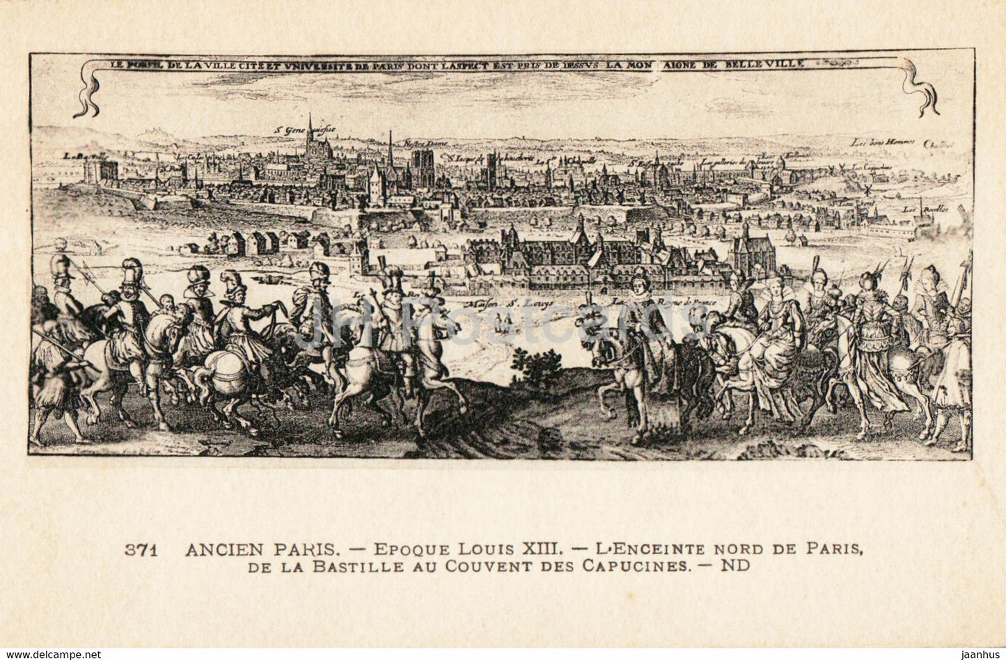 Ancien Paris - Epoque Louis XIII - L'Enceinte Nord de Paris - 371 - illustration - old postcard - France - unused - JH Postcards