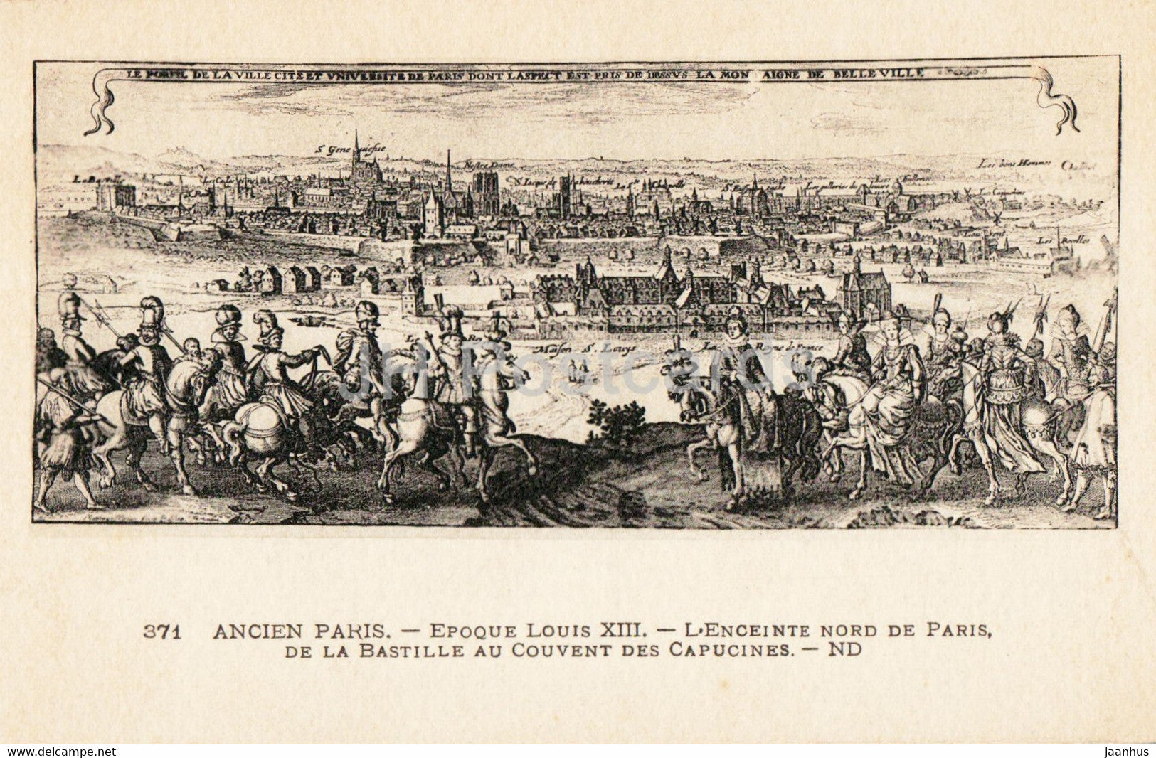 Ancien Paris - Epoque Louis XIII - L'Enceinte Nord de Paris - 371 - illustration - old postcard - France - unused - JH Postcards