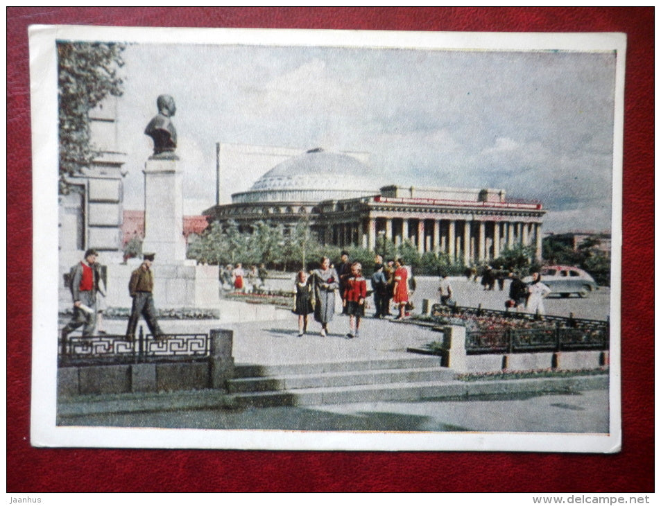 Stalin Square - Novosibirsk - 1954 - Russia USSR - unused - JH Postcards