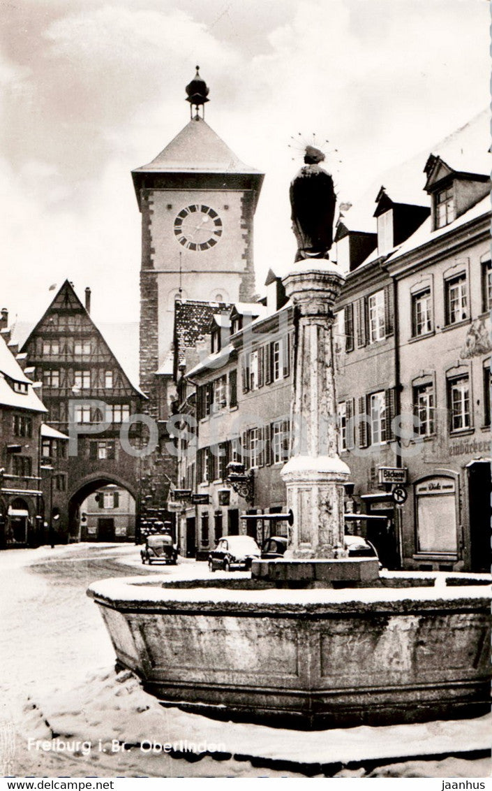 Freiburg i Br - Oberlinden - old postcard - 1961 - Germany - used - JH Postcards