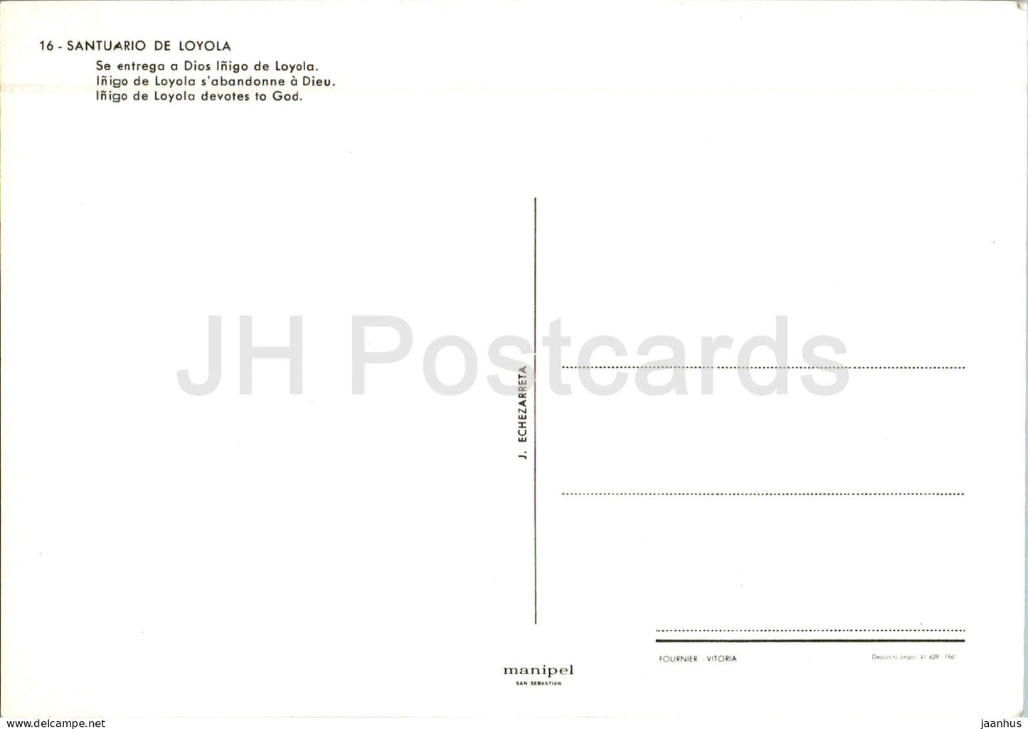 Santuario de Loyola – Se entrega Dios Inigo de Loyola – Inigo de Loyola widmet sich dem Gott – 16 – Spanien – unbenutzt 