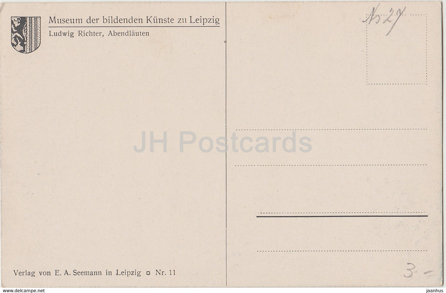 peinture de Ludwig Richter - Abendlauten - EA Seemann - 11 - Art allemand - carte postale ancienne - Allemagne - inutilisé