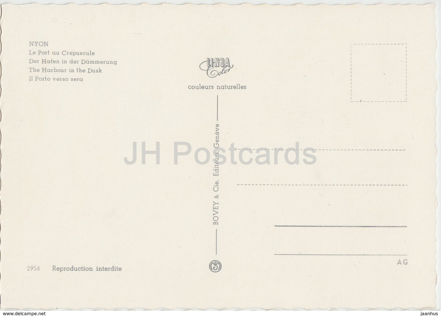 Nyon - Le Port au Crepuscule - The Harbour in the Dusk - 2956 - Switzerland - unused
