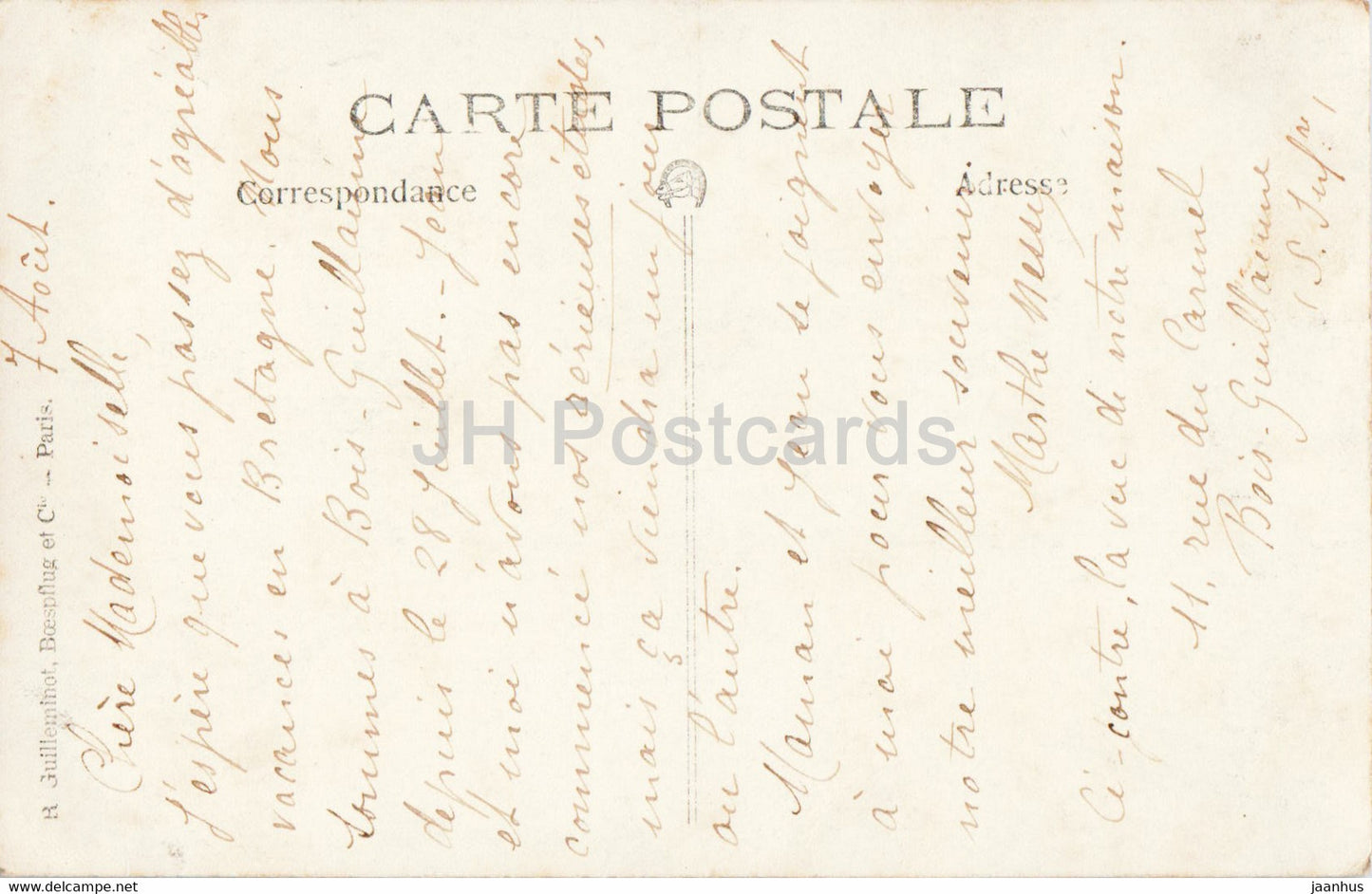 building - old postcard - France - used