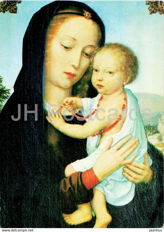 painting by Gerard David - Madonna mit Kind - Madonna with Child - Flemish art - Germany - unused - JH Postcards