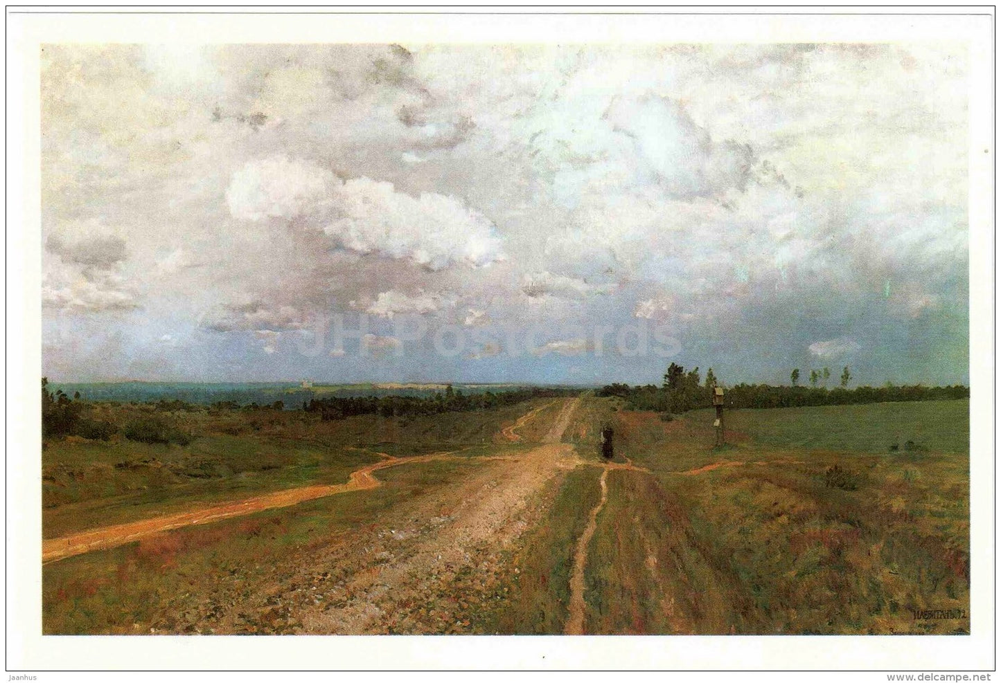 painting by Isaac Levitan - Vladimirka , 1892 - road - large format postcard - russian art - unused - JH Postcards