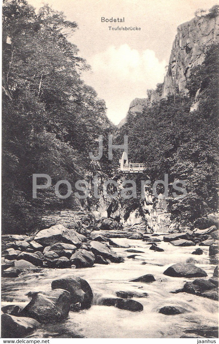 Bodetal - Teufelsbrucke - old postcard - Germany - unused - JH Postcards