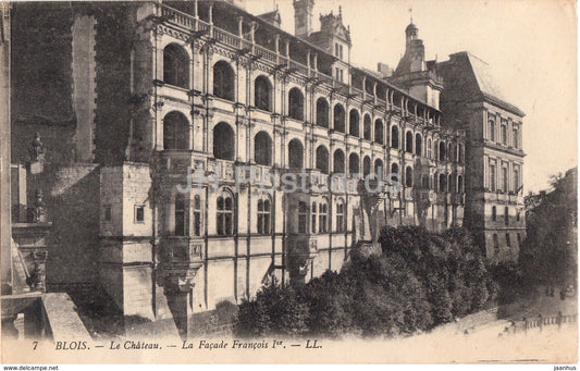 Blois - Le Chateau - La Facade Francois Ier - castle - 7 - old postcard - 1913 - France - used