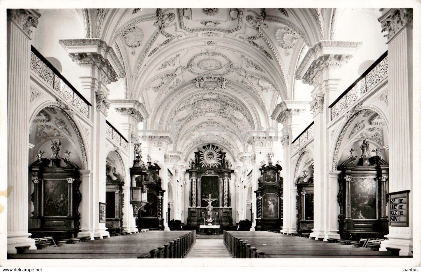 Friedrichshafen am Bodensee - Schlosskirche - church - old postcard - 1953 - Germany - used - JH Postcards