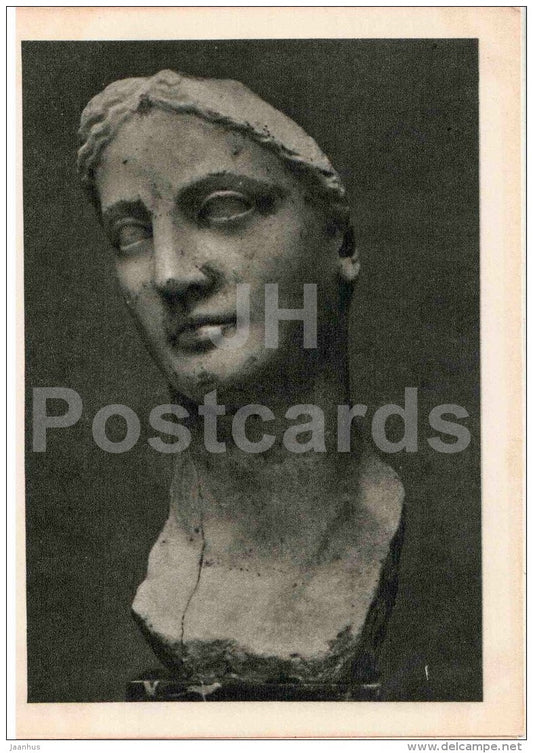 sculpture - Head of the goddess - Ancient Greek art - unused - JH Postcards