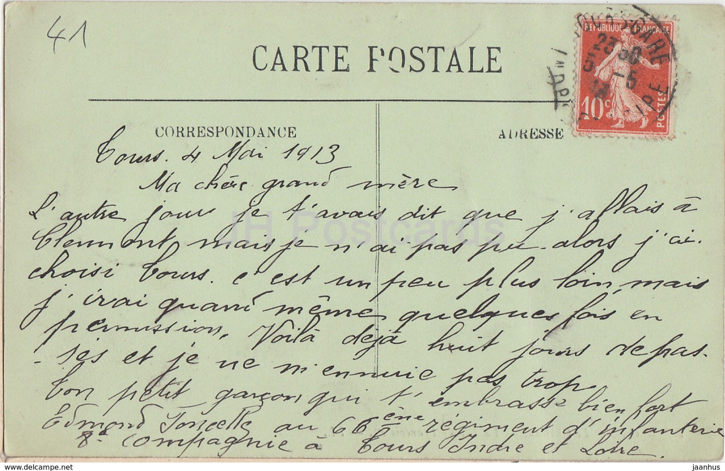 Blois - Le Chateau - La Facade Francois Ier - castle - 7 - old postcard - 1913 - France - used