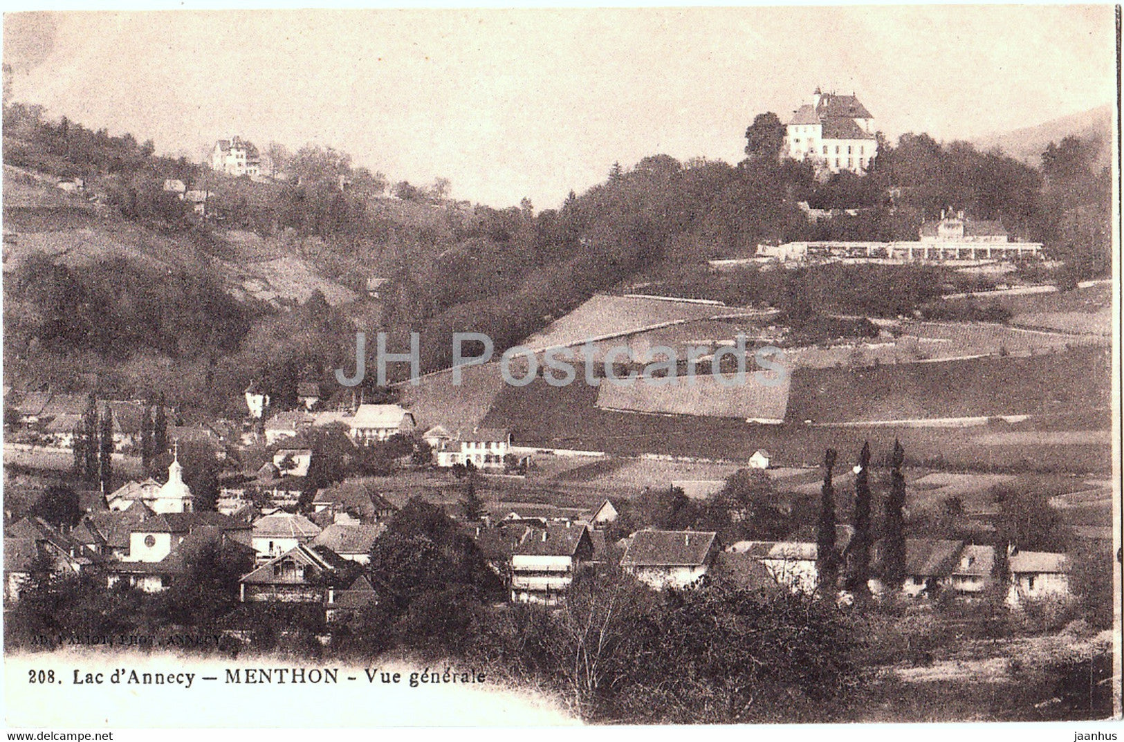 Lac d'Annecy - Menthon - Vue Generale - 208 - old postcard - France - unused - JH Postcards