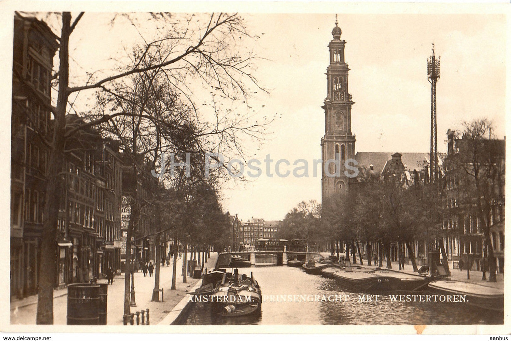 Amsterdam - Prinsengracht met Westertoren - old postcard - 1931 - Netherlands - used - JH Postcards