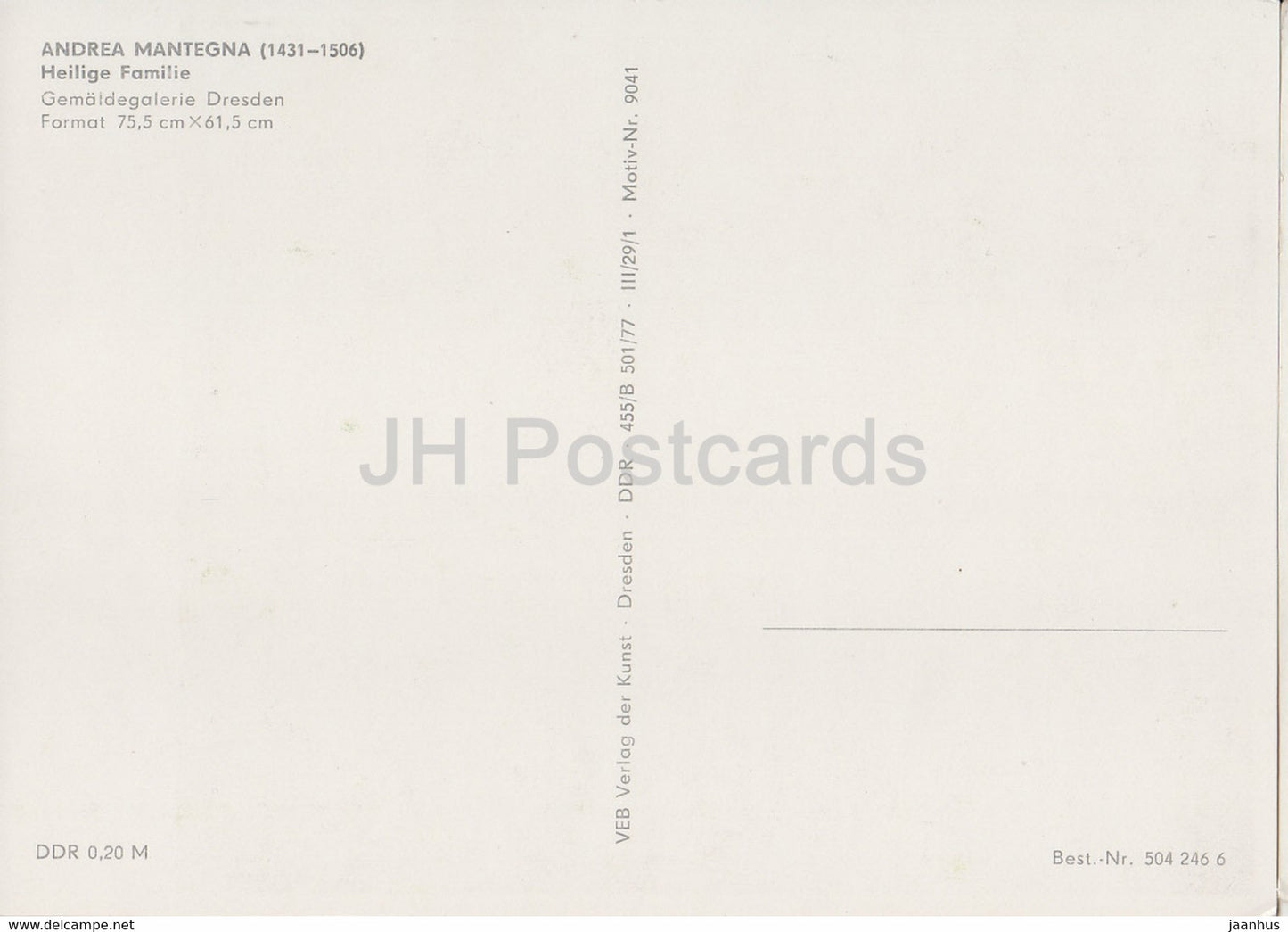 painting by Andrea Mantegna - Heilige Familie - child - Italian art - Germany DDR - unused