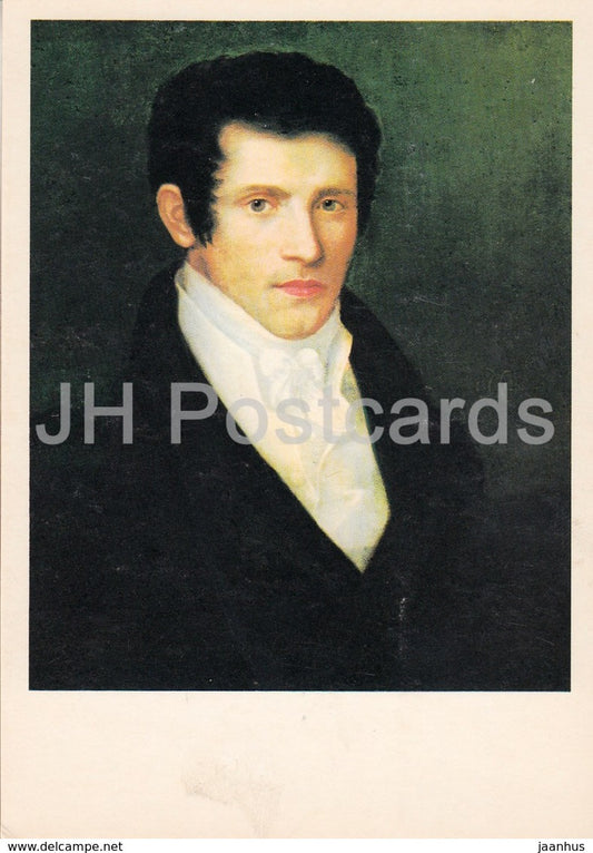 painting by O. Kiprensky - Portrait of a Man , 1826 - Russian art - 1981 - Russia USSR - unused - JH Postcards