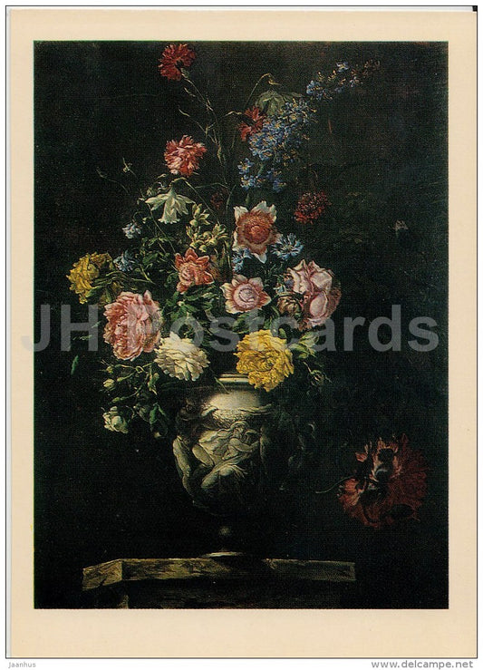 painting  by Mario de Fiori (Nuci) - Vase with Flowers - Italian art - 1973 - Russia USSR - unused - JH Postcards