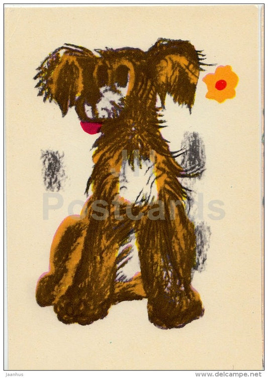 illustration by M. Mutsu - dog - 1968 - Estonia USSR - unused - JH Postcards