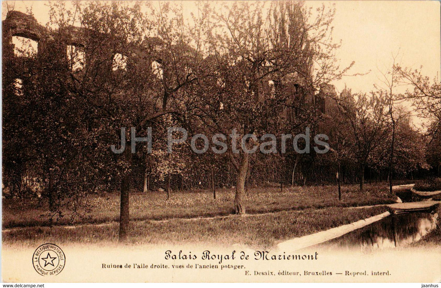 Morlanwelz - Palais Royal de Mariemont - Ruines de l'aile droite - old postcard - Belgium - unused - JH Postcards