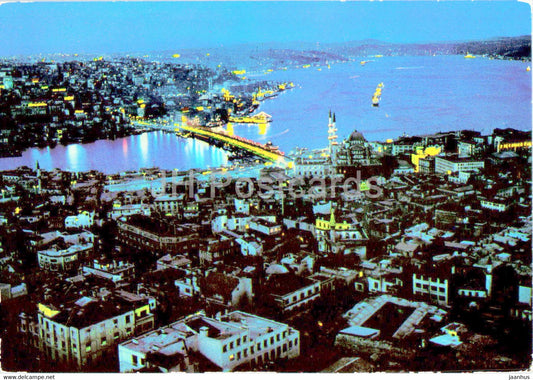 Istanbul - A view of the Galata bridge Bosphorus and Scutary - Keskin - 1969 - Turkey - used - JH Postcards