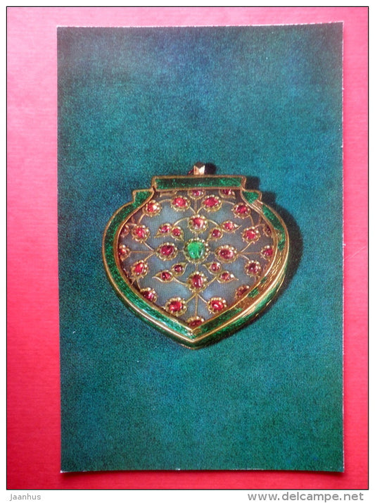 Pendant - Jewelled Art Objects of 17th Century India - 1975 - Russia USSR - unused - JH Postcards