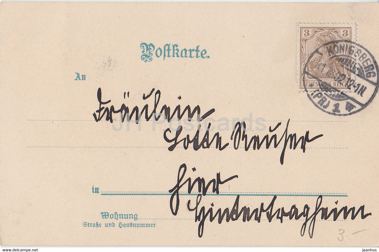 New Year Greeting Card - Herzlichen Gluckwunsch zum Neuen Jahr - winter - watermill old postcard - 1902 - Germany - used