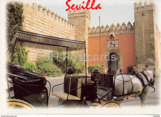Sevilla - El Alcazar - Puerta del Leon - The Castle Alcazar - Gate of Lion - horse - 7 - Spain - unused - JH Postcards