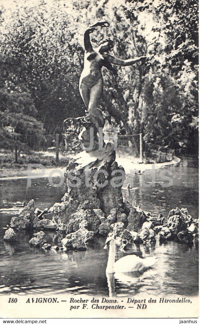 Avignon - Rocher des Doms - Depart des Hirondelles - 180 - old postcard - France - unused - JH Postcards