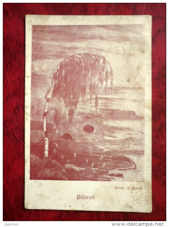 Painting by U. Promet - Tears -  birch tree - 1920s-1930s - Estonia - unused - JH Postcards