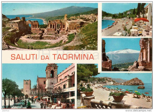 Saluti da Taormina - Taormina - Sicilia - 4640 - Italia - Italy - sent from Italy to Germany 1970 - JH Postcards