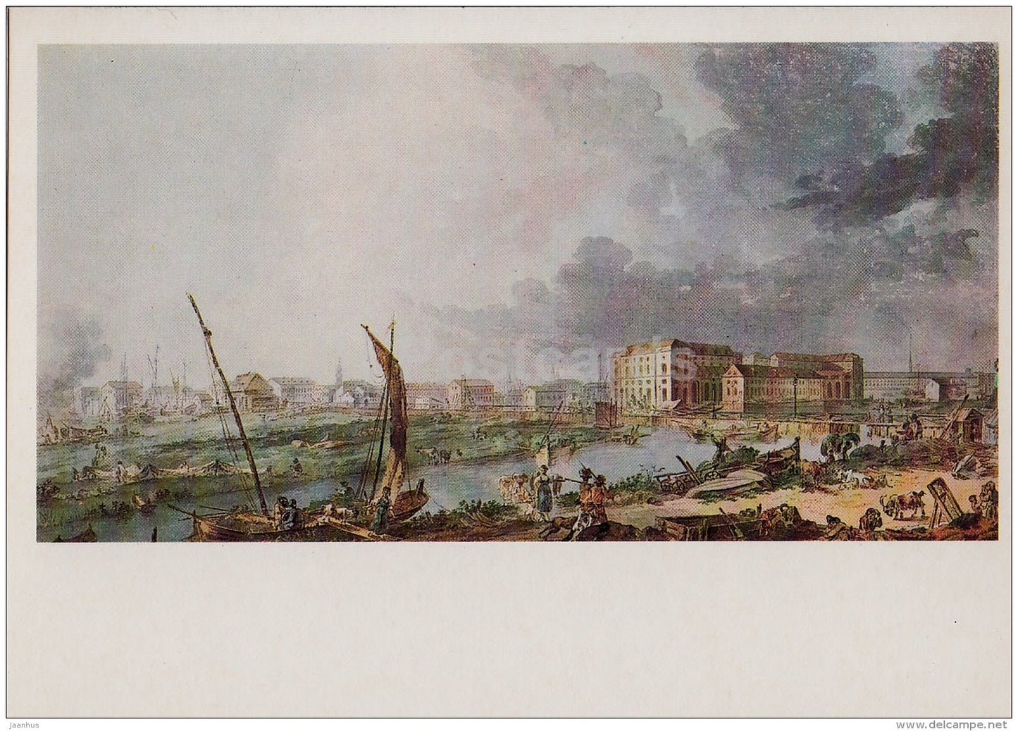 art by Balthazar de la Traverse - Tuchkov Buyan in St. Petersburg , 1780s - 1986 - Russia USSR - unused - JH Postcards